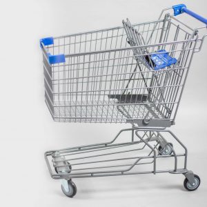 Carro de Supermercado gris con azul